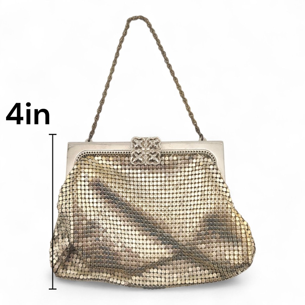 Vintage Whiting & Davis Silver Mesh Chain Strap Evening Purse Made in USA - Picture 12 of 12